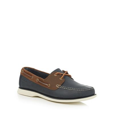 Clarks Big and tall navy 'port view' boat shoes